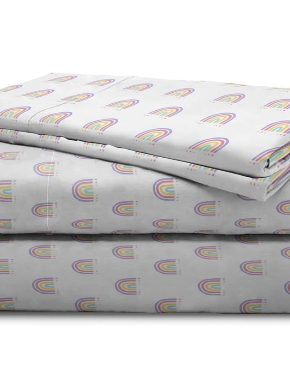 Saturday Park Rainbow Print Cotton Queen size Bedding Sheet Set